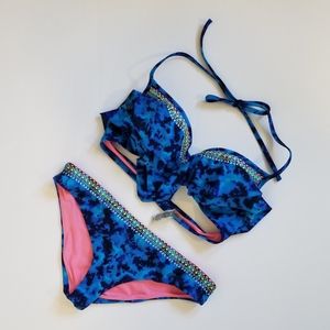 Victoria Secret Pink Embroidered Bikini Set